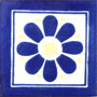 Mexican Hand Pianted Tile Deisy Mey Azul Amarillo 1154